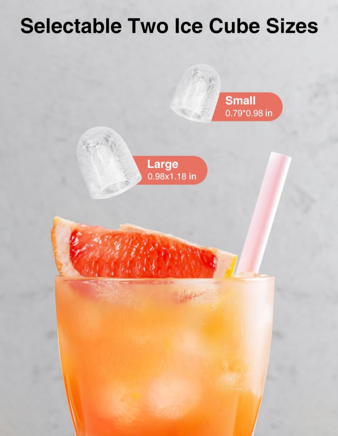 Ice Maker Countertop, Portable Self-Cleaning Ice Maker Machine with Handle, Scoop and Basket, 9 Bullet Ice Cubes in 6 Mins, 12kg/24H, Ideal for Home, Kitchen, Office, Bar, Party